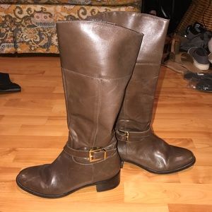 Brown knee high boots